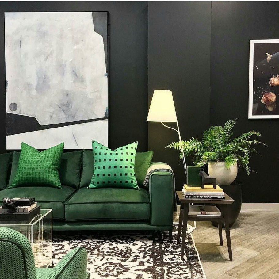 Бритиш Грин цвет в интерьере