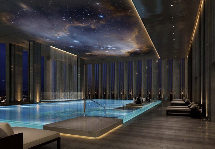 Современный бассейн в доме