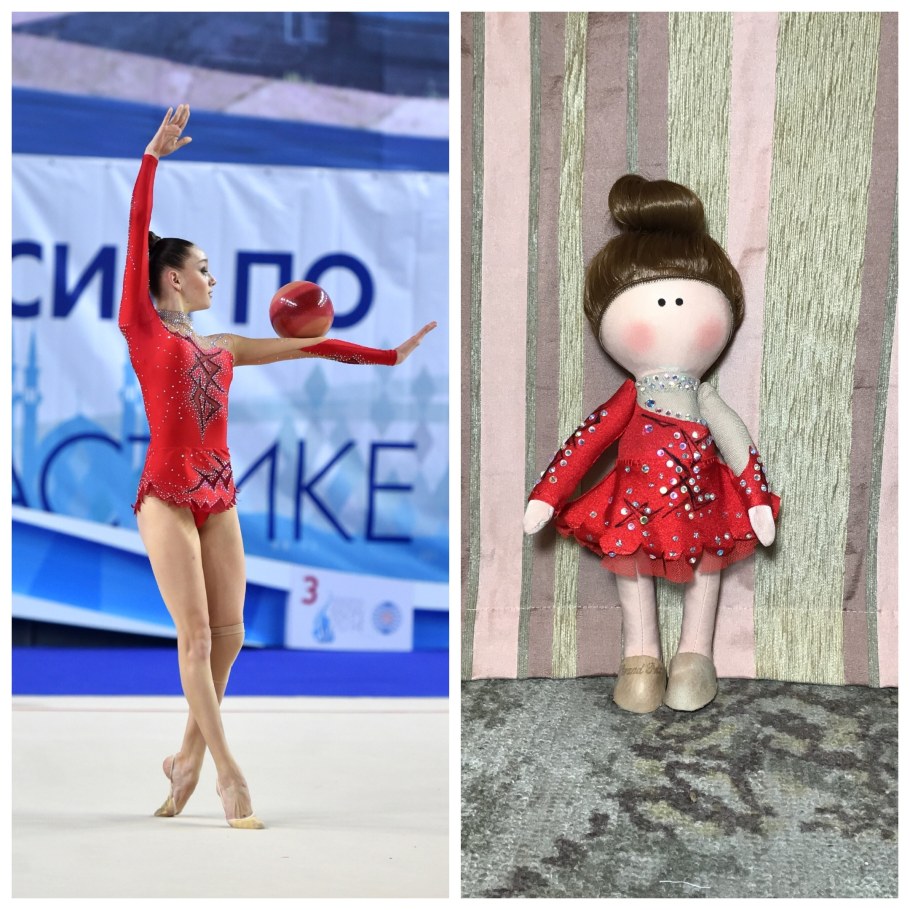 Вязаная кукла гимнастка