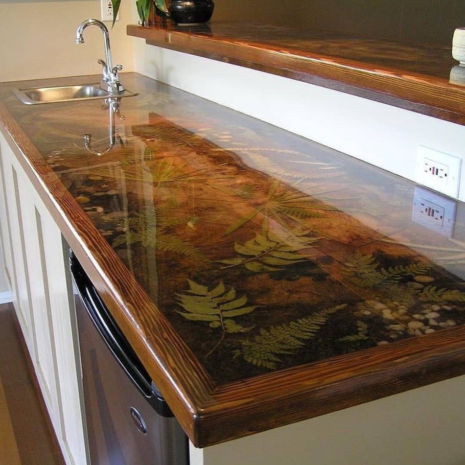 Кухонная столешница с эпоксидной смолой