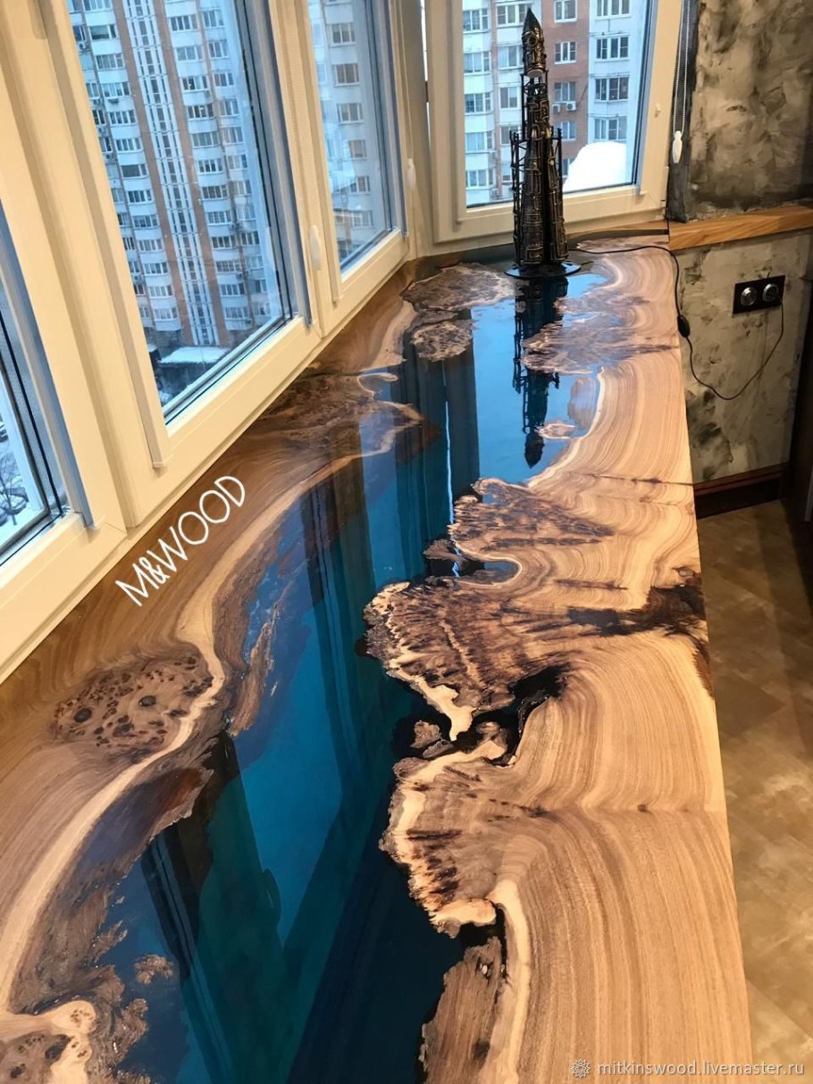 Подоконник с эпоксидной смолой