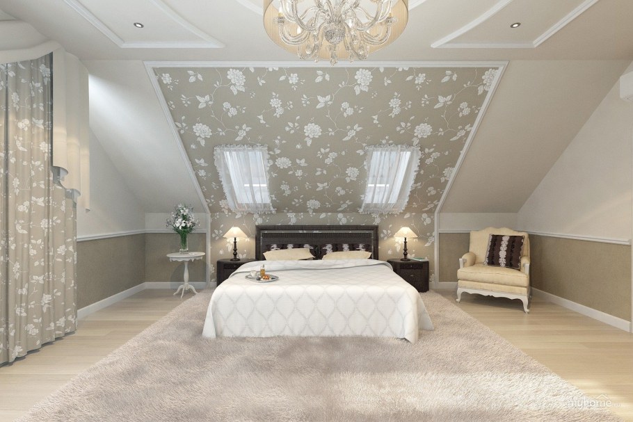 Мансардная спальня