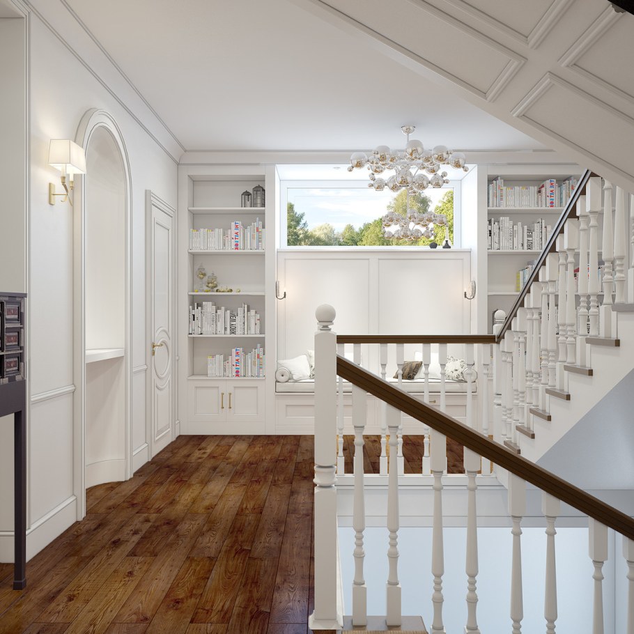 Холл с лестницей на второй этаж