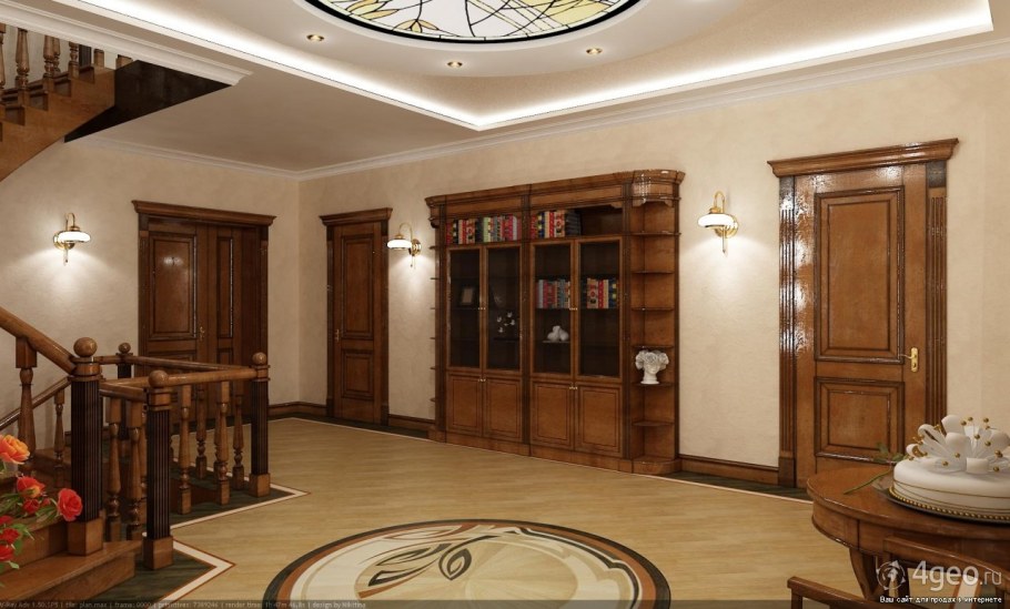 Коридор второго этажа в частном доме