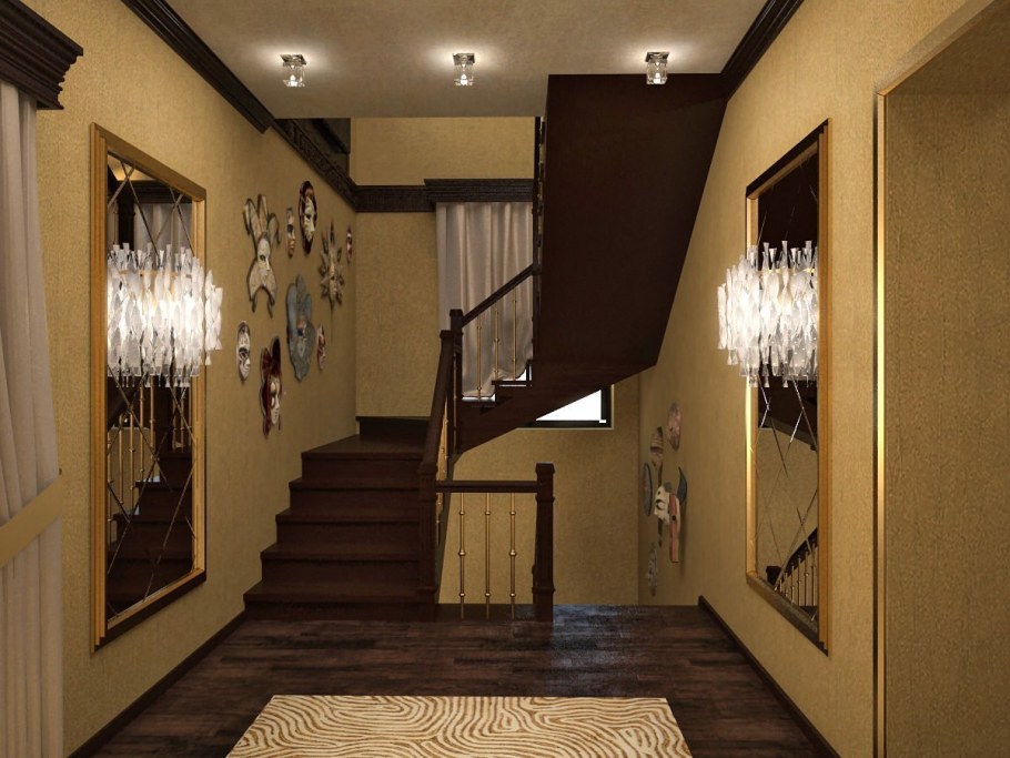 Прихожая в доме с лестницей