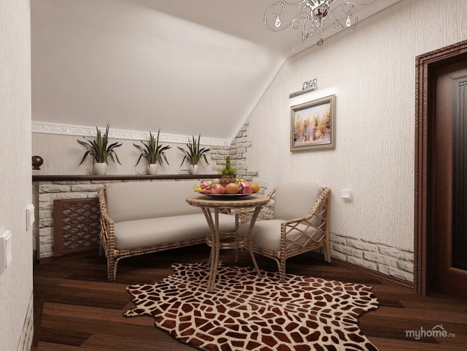 Холл на втором этаже в частном доме