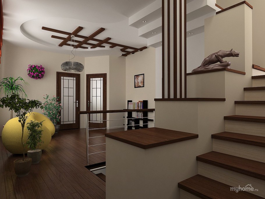 Интерьер холла в частном доме