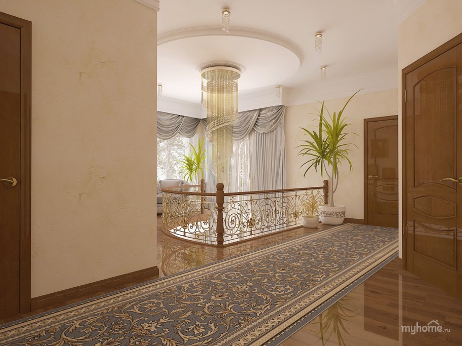 Холл 2 этажа в частном доме