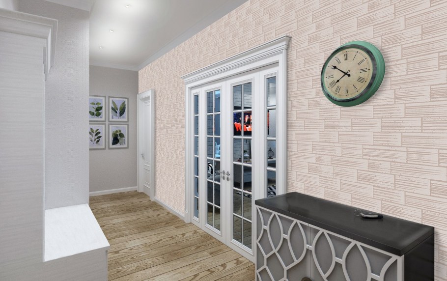 Кирпичная стена в прихожей