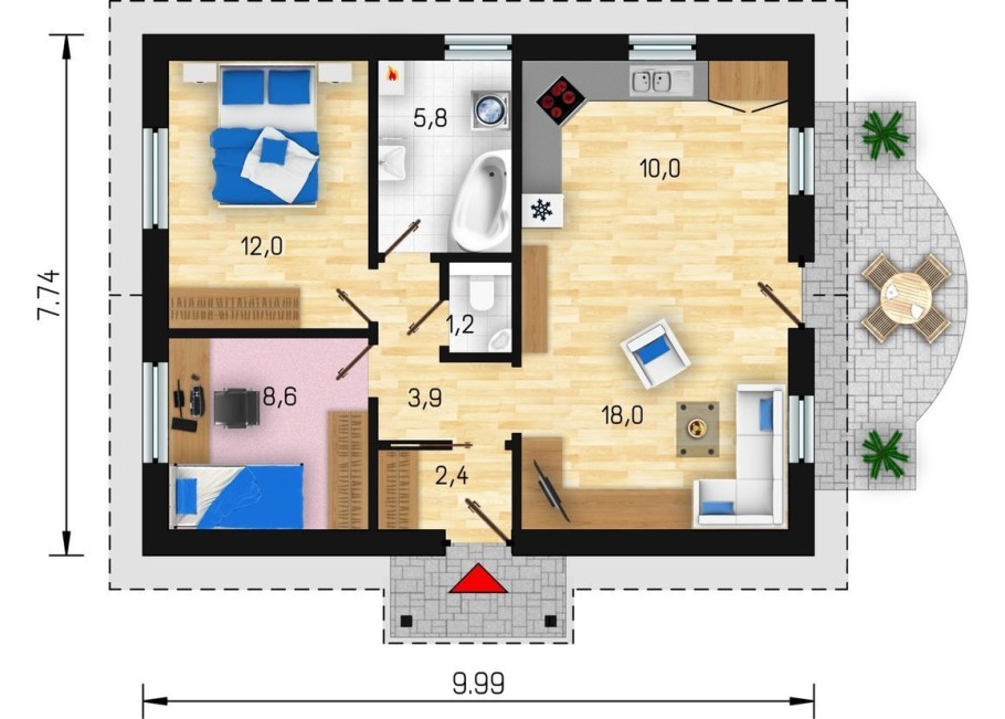 План одноэтажного домика