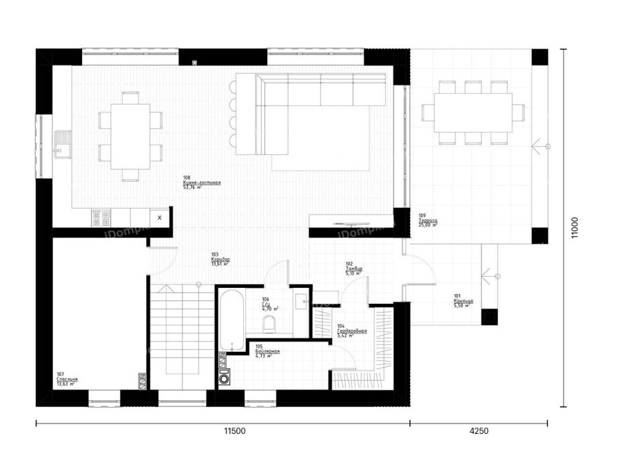 Проекты одноэтажных домов 2 комнаты