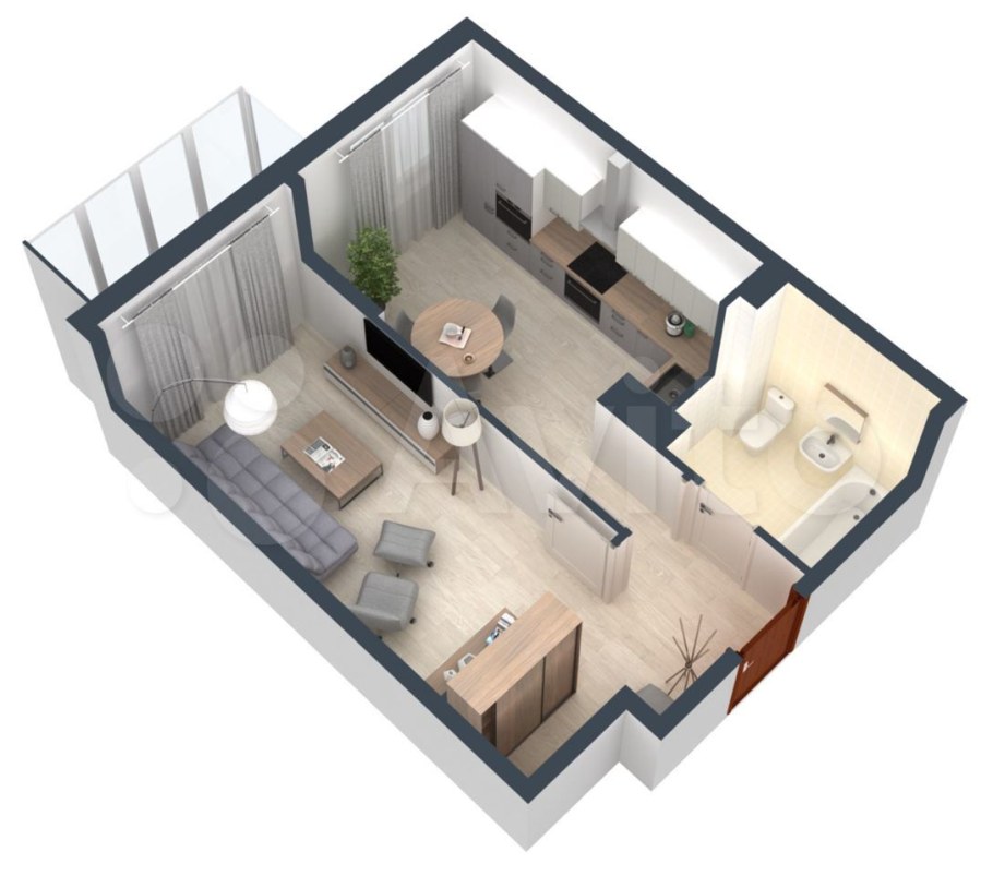 Планировка пик евродвушка 32.6 кв