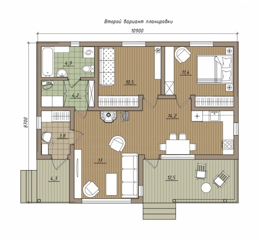 Финский одноэтажный дом планировка 100м2