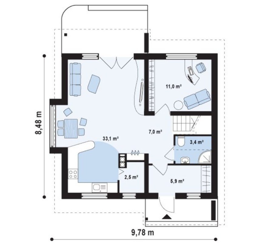 Двухэтажный дом 90 кв.м планировка