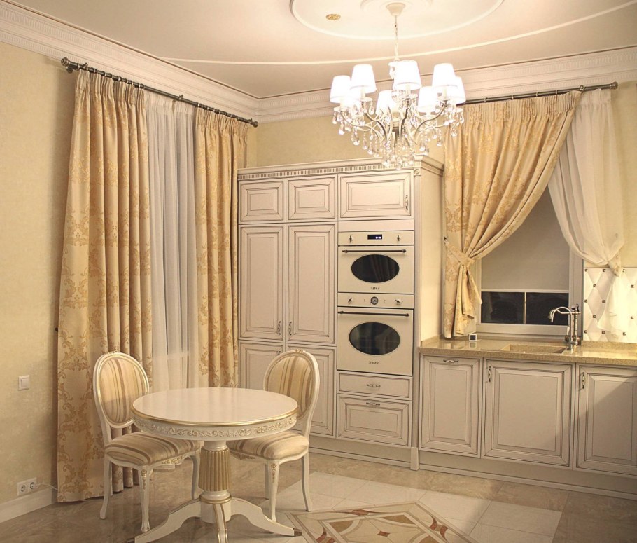 Шторы классика в кухню гостиную