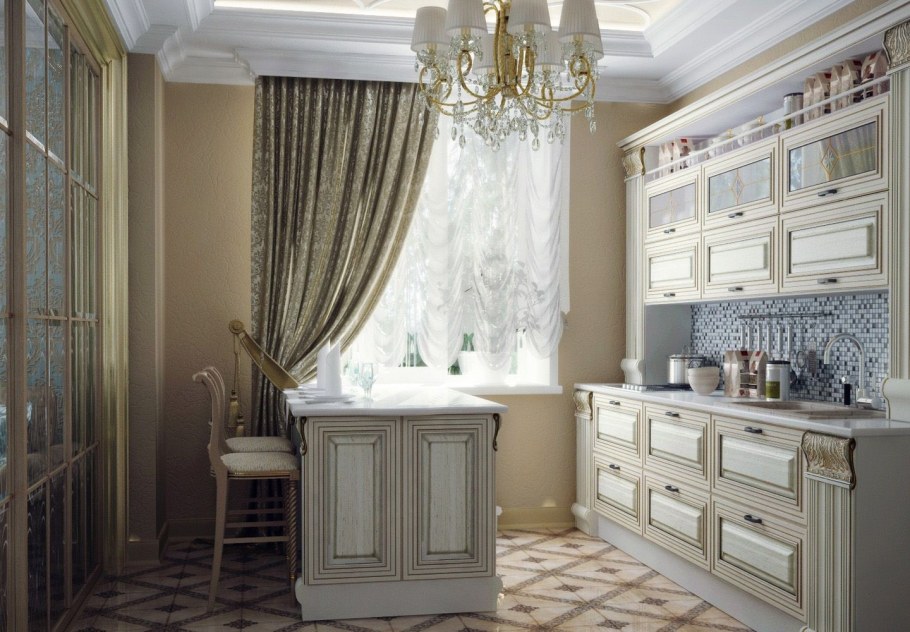 Стиль Ампир в интерьере кухни