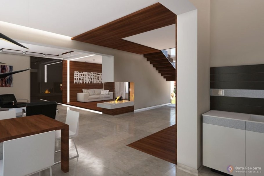 Кухня совмещенная с прихожей в частном доме