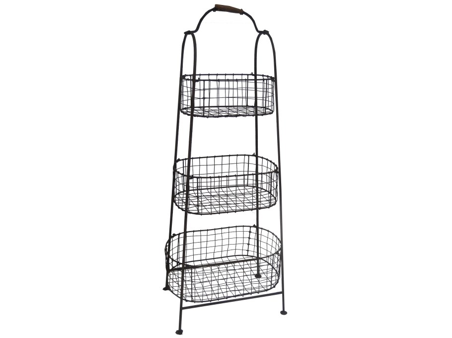 Тележка Этажерка трехуровневая, с металлическим каркасом, бесшумная