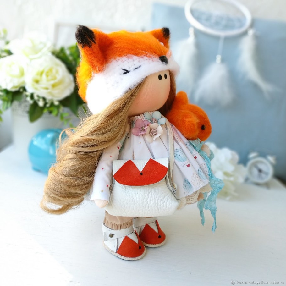 Кукла Лисичка интерьерная текстильной