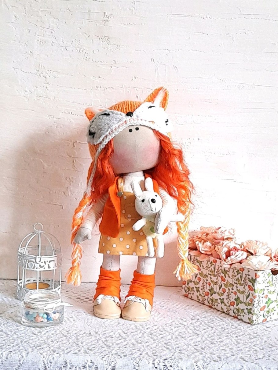 Куколка Лисичка текстильная