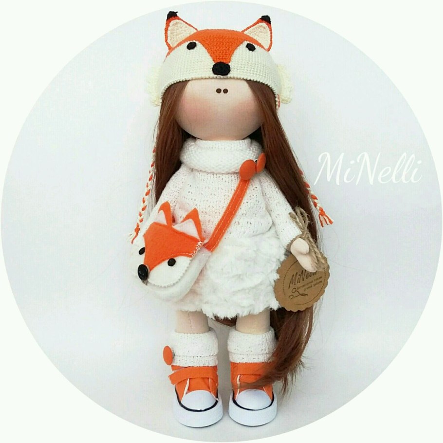 Кукла Лисичка интерьерная текстильной