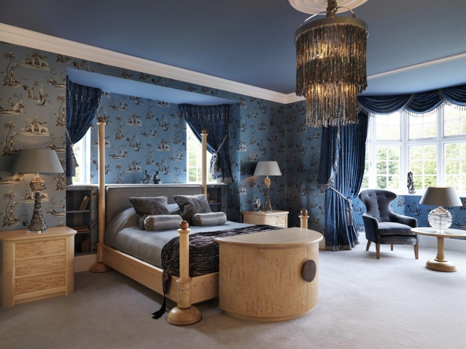 Голубой интерьер