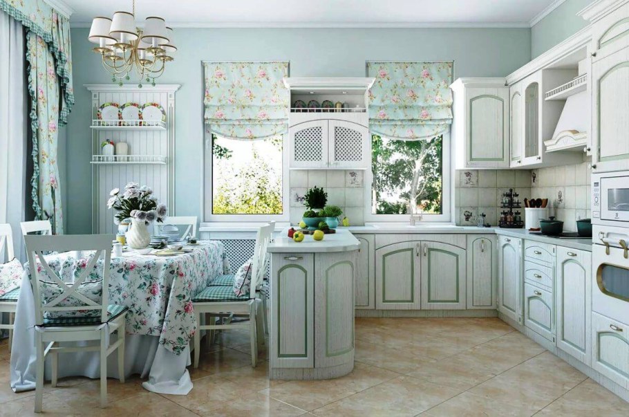 Кухня Прованс зеленая Лорен