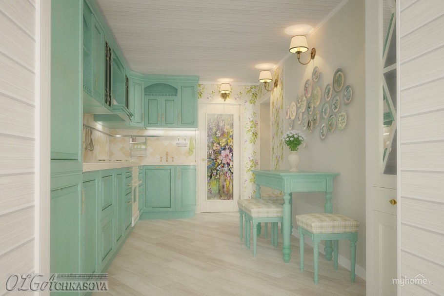 Кухня Прованс бирюза Лорен