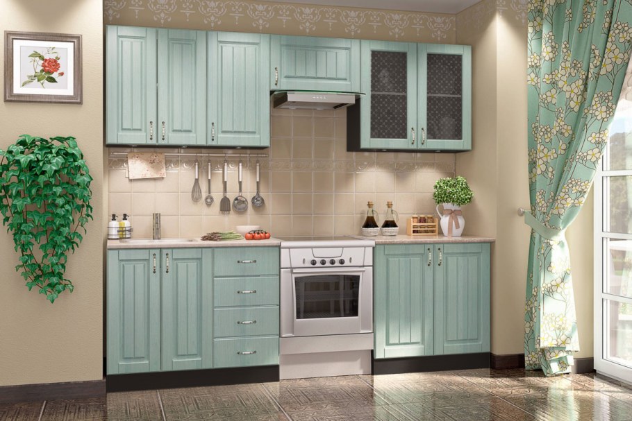 Кухня Изабелла зеленый ясень