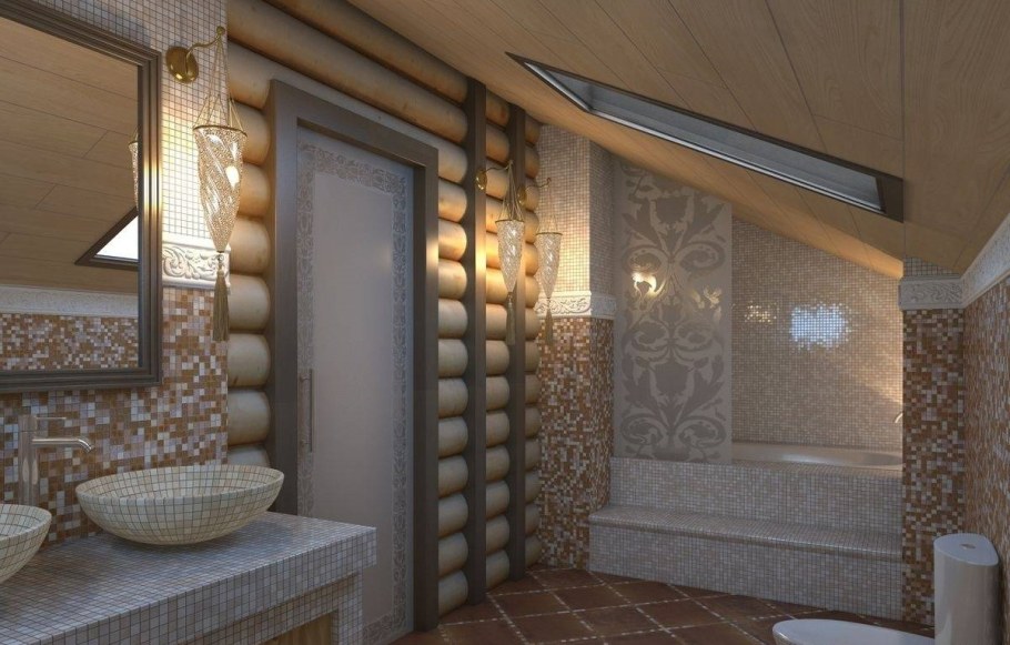 Ванная комната в деревянном доме