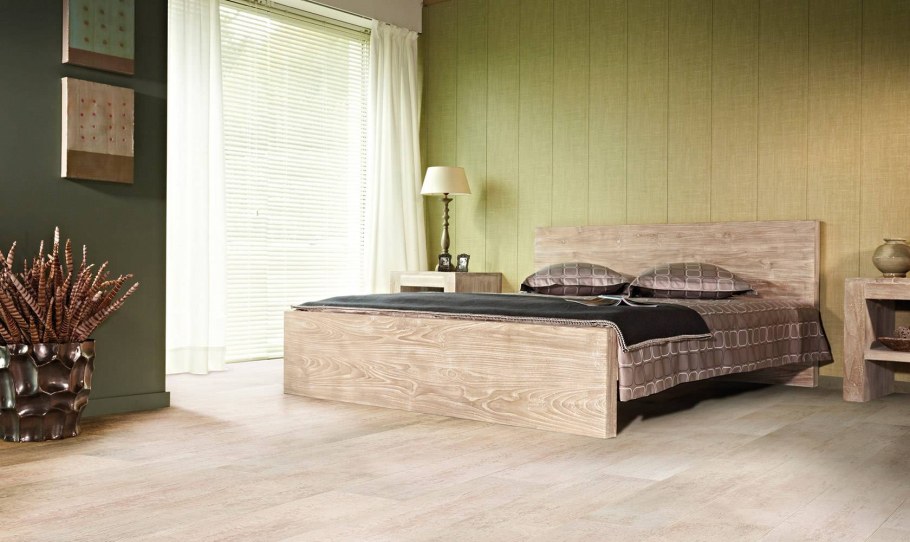 Ламинат в интерьере спальни