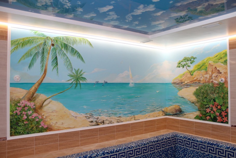 Роспись стен в бассейне
