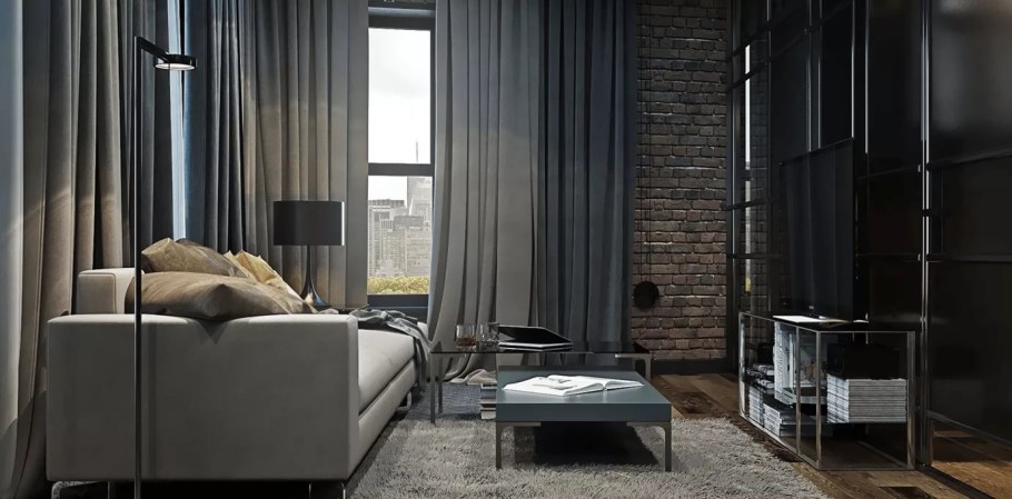 Шторы в стиле лофт