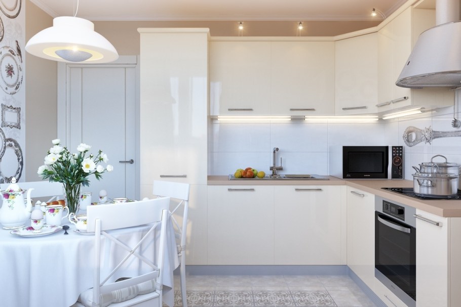 Кухня в светлых тонах