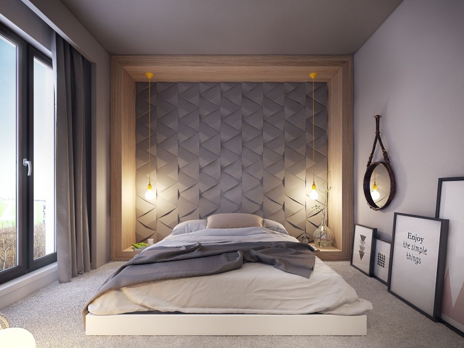 Декорация стены в спальне