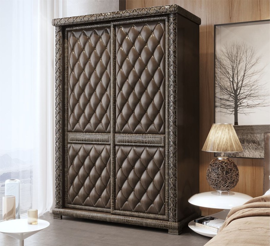 Шкаф-купе с экокожей Аурум-175