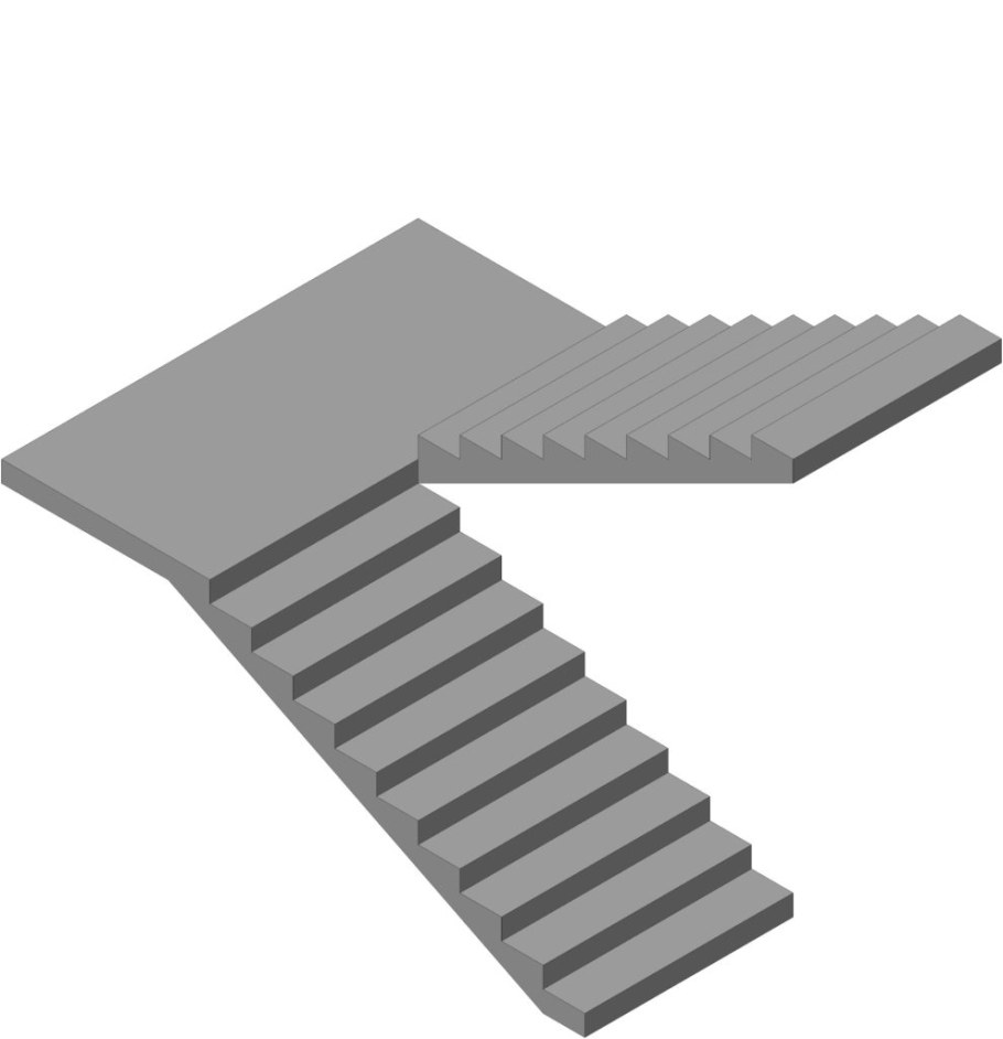 Лестница бетонная двухмаршевая бетонная