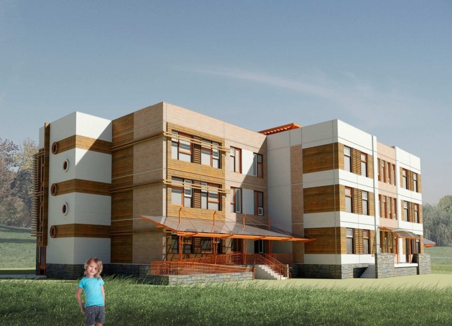 Современное здание школы