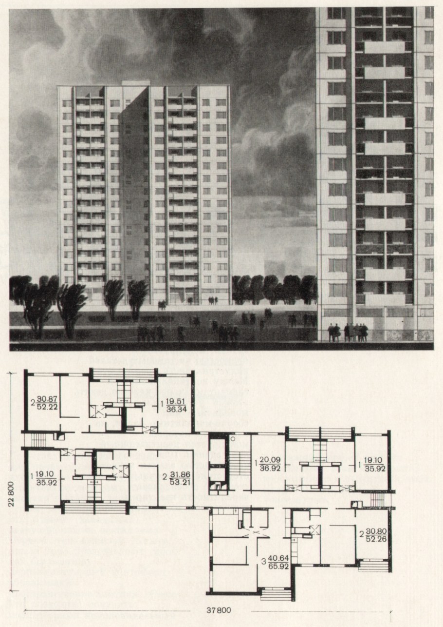 Односекционный 16 этажный жилой дом