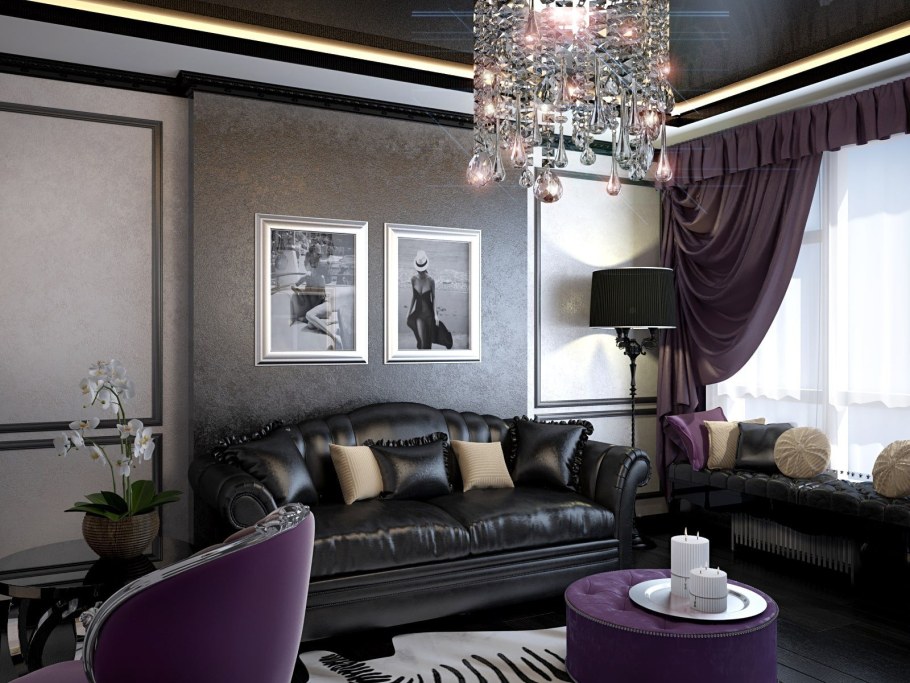 Интерьер гостиной в стиле арт деко