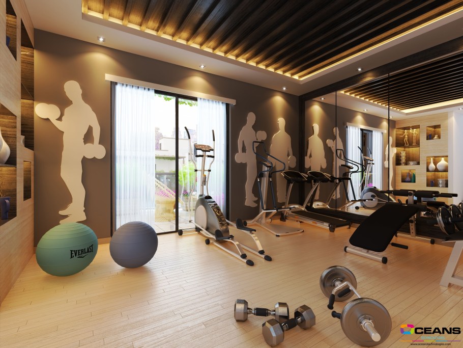 Интерьер тренажерного зала
