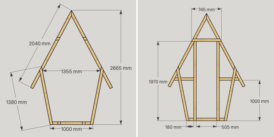Чертеж дачного туалета