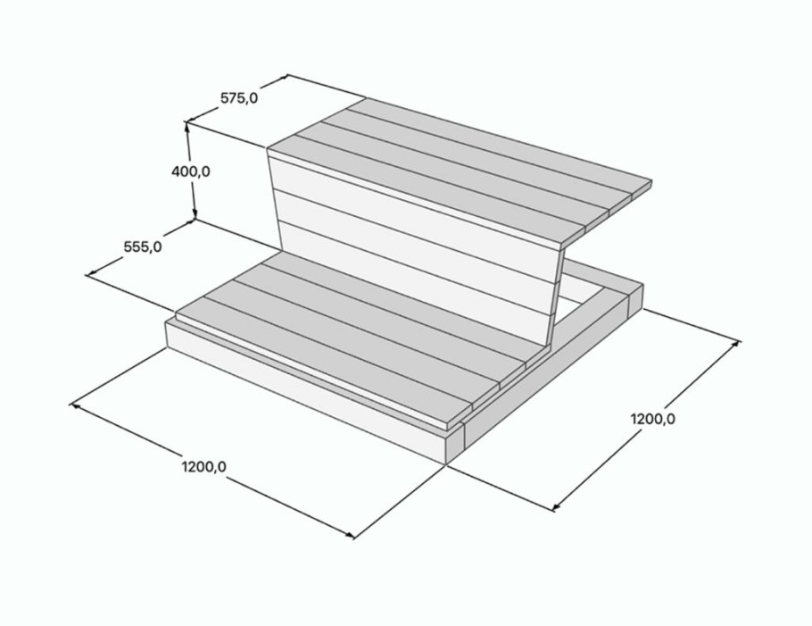 Каркас сиденья для уличного туалета с размерами