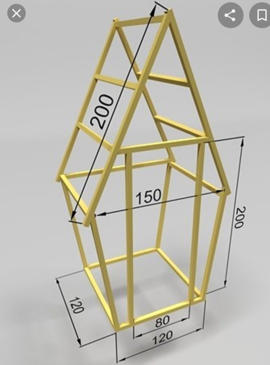 Чертёж туалета на даче с размерами из дерева