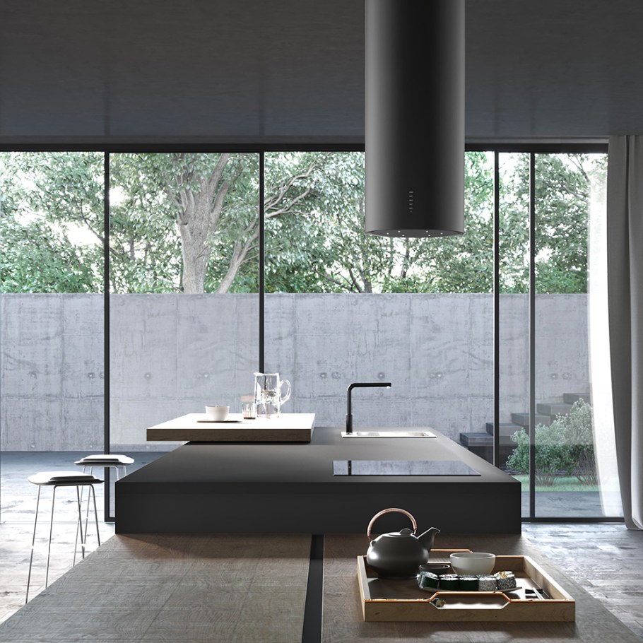 Faber вытяжка островная cylindra Isola Plus BK Matt a37