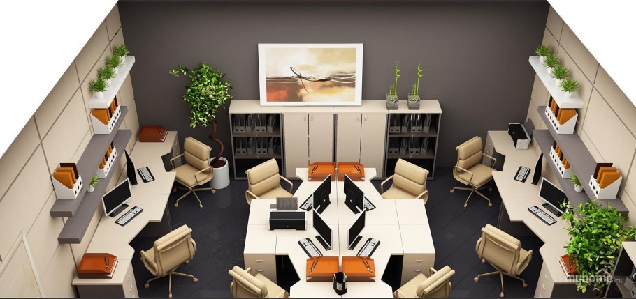 Расстановка мебели в маленьком кабинете