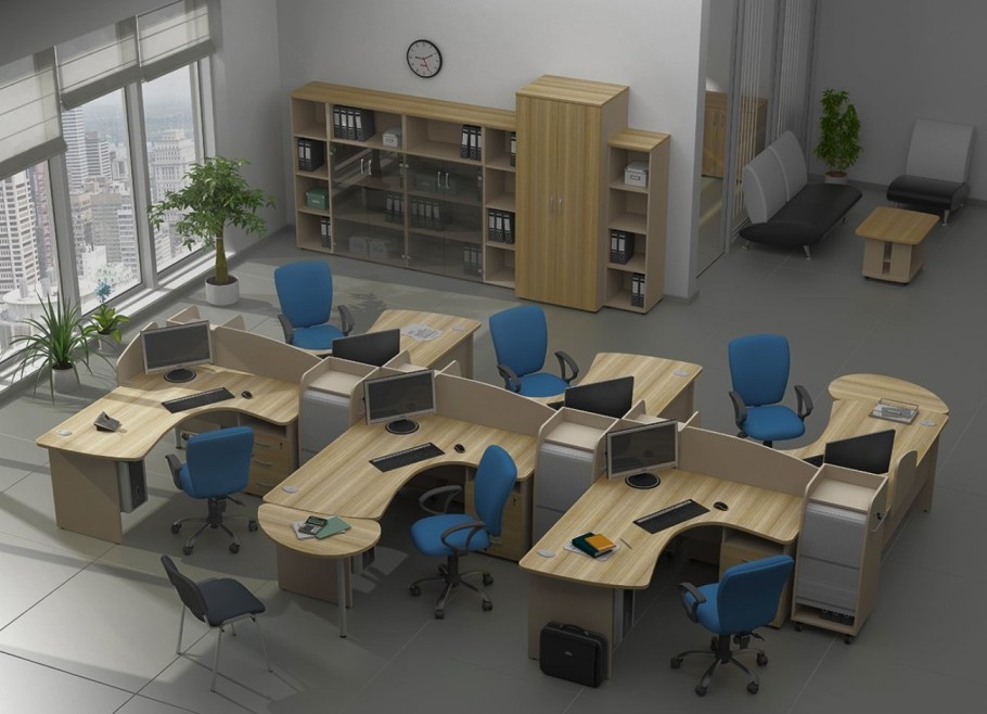 Расположение мебели в офисе