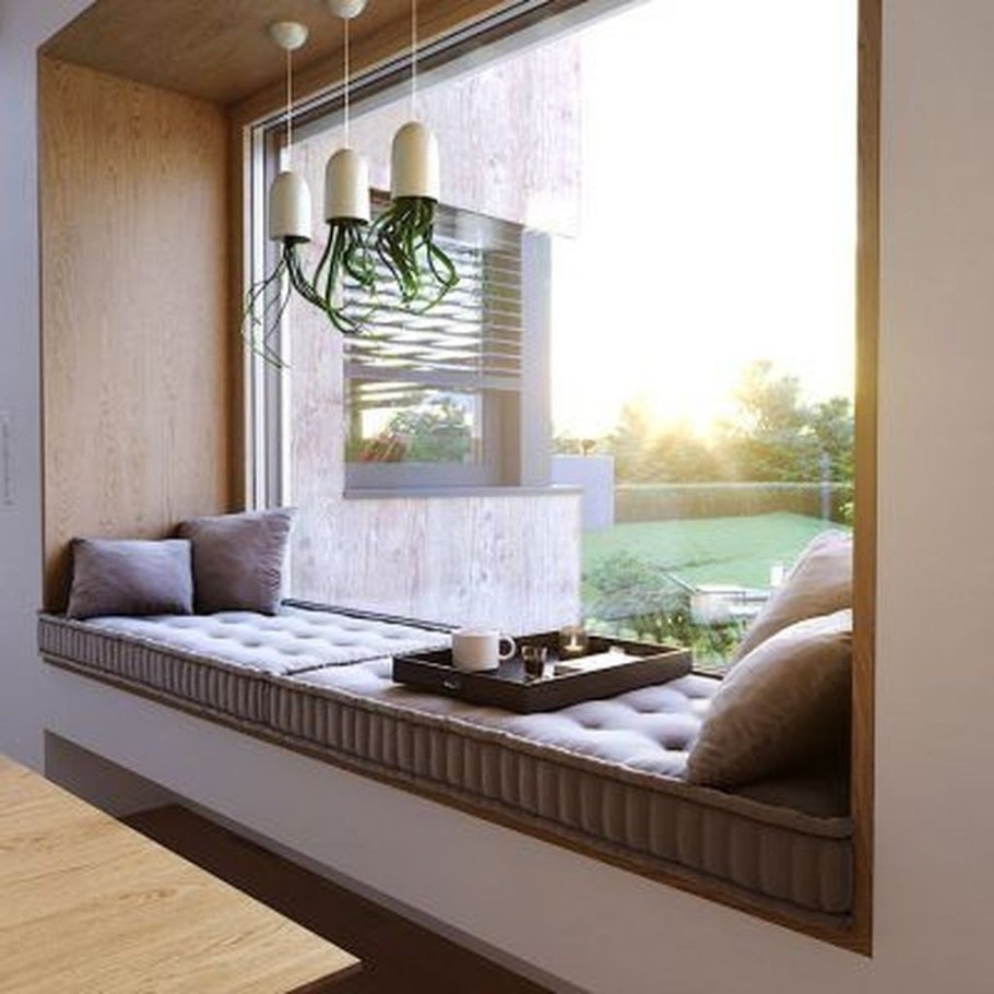 Широкий подоконник в интерьере