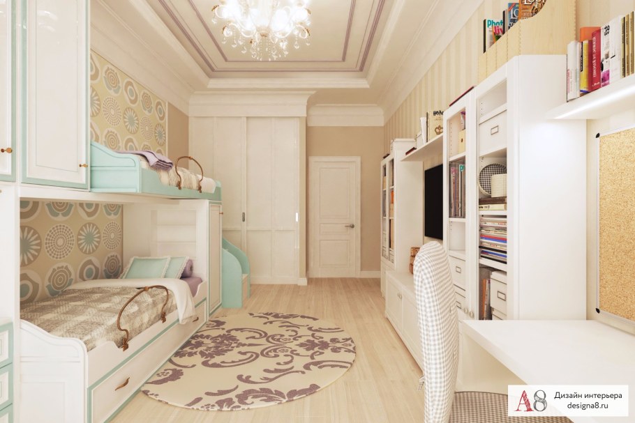 Планировка детской комнаты для двоих