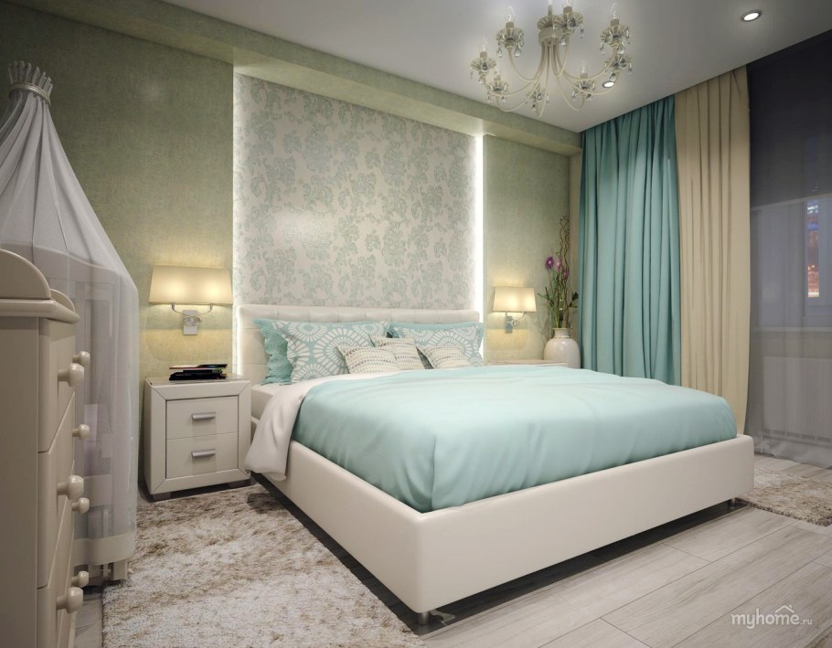Спальня в перламутровых тонах